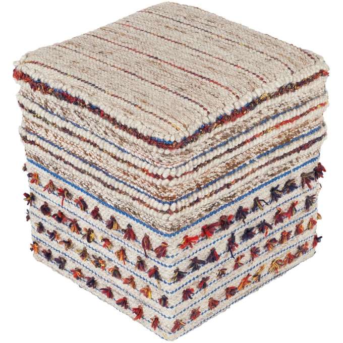 Livabliss Scotia Red Blue Cream Brown Yellow Ink Ottoman SCPF001-181818