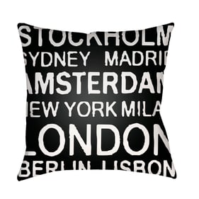 Livabliss Signa Light Silver Jet Black Accent Pillow Cover - 18x18