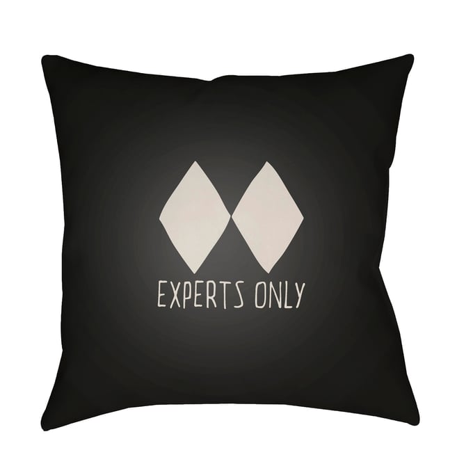 Livabliss Diamond Jet Black Light Grey Ink Accent Pillow Cover - 18x18 SKI002-1818