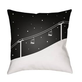 Livabliss Ski Lift Light Silver Jet Black Onyx Accent Pillow Cover - 18x18