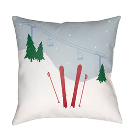 Livabliss Set Of Skis Off White Silver Pewter Accent Pillow Cover - 20x20