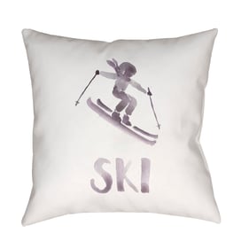 Livabliss Ski II Off White Light Silver Pale Slate Crimson Accent Pillow Co...