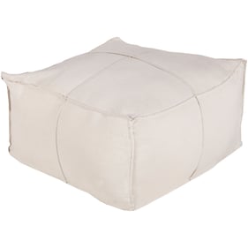 Livabliss Solid Linen Ivory Pouf