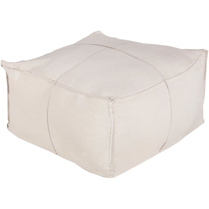 Livabliss Solid Linen Ivory Pouf SLPH-001