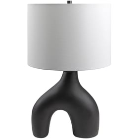 Livabliss Solara Black White Metallic Brass Accent Table Lamp