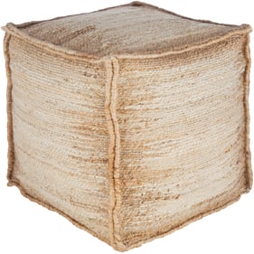 Livabliss Sonali Ivory Light Beige Pouf