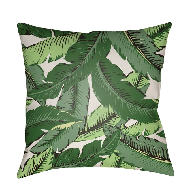 Livabliss Banana Leaf Light Grey Lunar Tea Green Nickel Sage Onyx Accent Pillow Cover - 18x18 SOL014-1818