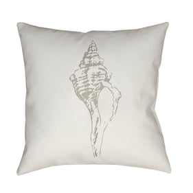 Livabliss Shells Light Silver Grey Ivory Pale Slate Accent Pillow Cover - 2...