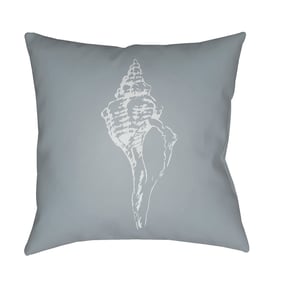 Livabliss Shells Pewter Light Metallic Silver Grey Accent Pillow Cover - 20...