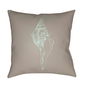 Livabliss Shells Sage Light Metallic Silver Nickel Accent Pillow Cover - 20...