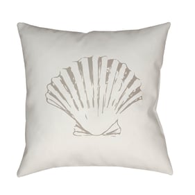 Livabliss Shells II Light Silver Grey Ivory Pale Slate Accent Pillow Cover ...