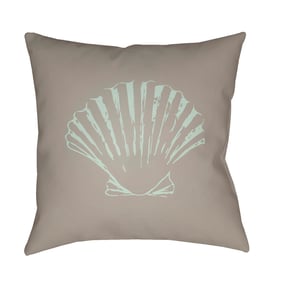 Livabliss Shells II Sage Light Metallic Silver Nickel Accent Pillow Cover -...