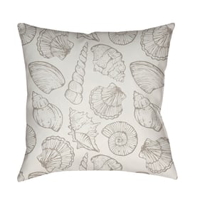 Livabliss Shells III Light Metallic Grey Off White Ash Pewter Accent Pillow...