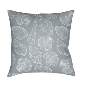 Livabliss Shells III Pewter Light Silver Sterling Grey Accent Pillow Cover ...