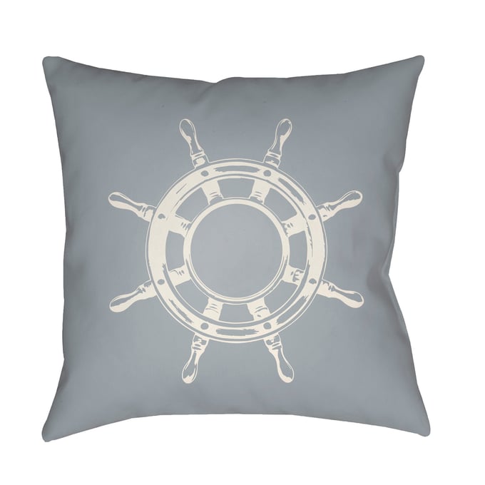 Livabliss Nautical II Pewter Pearl Grey Metallic Silver Accent Pillow Cover - 18x18 SOL049-1818