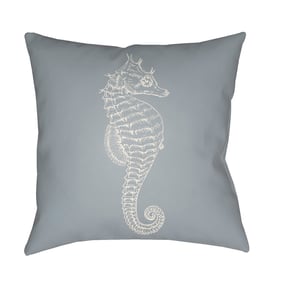 Livabliss Seahorse Pewter Light Metallic Silver Grey Accent Pillow Cover - ...