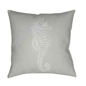 Livabliss Seahorse Sterling Grey Light Metallic Silver Pewter Sage Accent P...