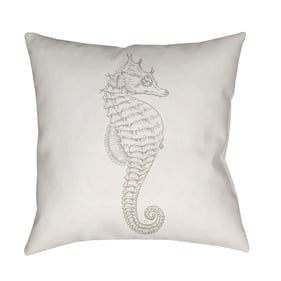 Livabliss Seahorse Light Silver Grey Ivory Pale Slate Accent Pillow Cover -...