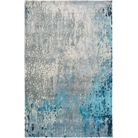 Livabliss Serenade Teal Sage Ink Blue Dusty Sage Oatmeal Handmade Rug - 108...