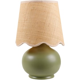 Livabliss Stella Diminuta Dark Green Beige 13 Inch Accent Table Lamp