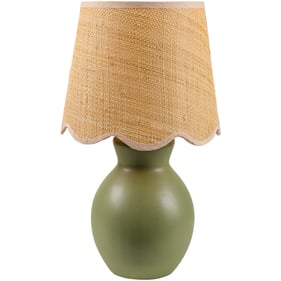 Livabliss Stella Diminuta Dark Green Beige 15 Inch Accent Table Lamp