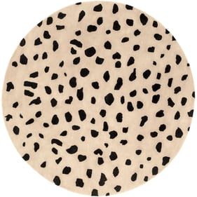 Livabliss Stella Khaki Black Round Handmade Rug - 72x72