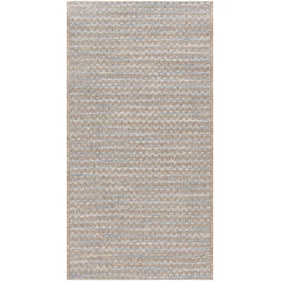 Livabliss Santa Cruz Blue Pale Taupe Cream Machine Woven Rug - 43x24