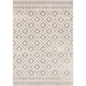 Livabliss Sunderland Light Slate White Charcoal Machine Woven Rug - 87x63