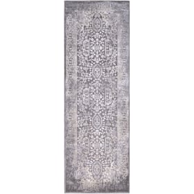 Livabliss Tibetan Charcoal Ivory Tan Machine Woven Rug - 91x31