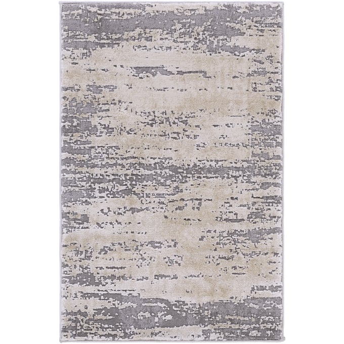 Livabliss Tibetan Tan Beige Charcoal Machine Woven Rug - 35x24 TBT2304-23