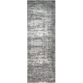 Livabliss Tibetan Medium Gray Charcoal Machine Woven Rug - 91x31