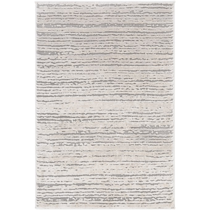 Livabliss Tibetan Tan Medium Gray Charcoal Ivory Machine Woven Rug - 35x24 TBT2308-23