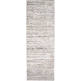 Livabliss Tibetan Tan Medium Gray Charcoal Ivory Machine Woven Rug - 91x31