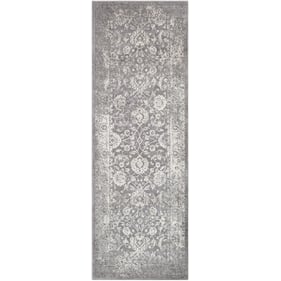 Livabliss Tibetan Charcoal Ivory Medium Gray Machine Woven Rug - 91x31