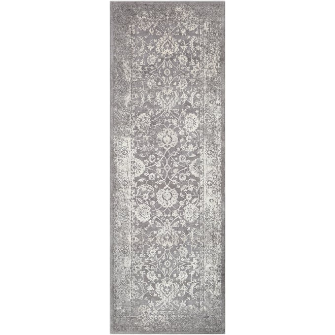 Livabliss Tibetan Charcoal Ivory Medium Gray Machine Woven Rug - 91x31 TBT2309-2776