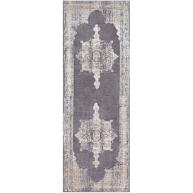 Livabliss Tibetan Charcoal Tan Beige Machine Woven Rug - 91x31