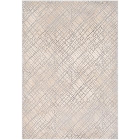 Livabliss Tibetan Beige Medium Gray Charcoal Machine Woven Rug - 91x63