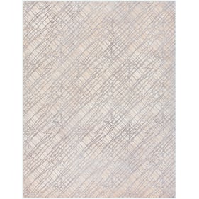 Livabliss Tibetan Beige Medium Gray Charcoal Machine Woven Rug - 122x94