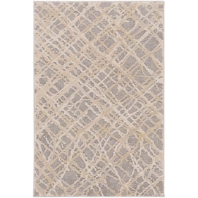 Livabliss Tibetan Medium Gray Tan Charcoal Beige Machine Woven Rug - 35x24