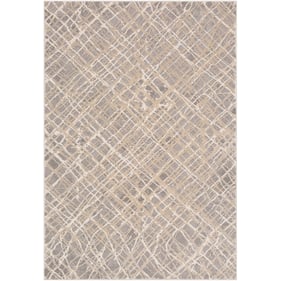 Livabliss Tibetan Medium Gray Tan Charcoal Beige Machine Woven Rug - 91x63