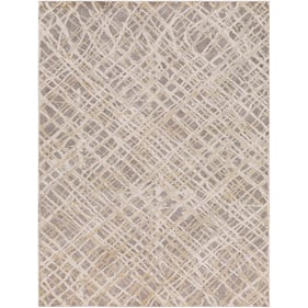 Livabliss Tibetan Medium Gray Tan Charcoal Beige Machine Woven Rug - 122x94