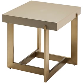 Livabliss Temy Gray Metallic Bronze End Table