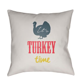 Livabliss Its Turkey Time Light Grey Silver Pale Slate Off White Accent Pil...