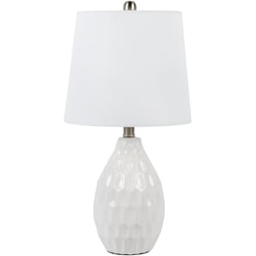 Livabliss Tenri White Metallic Nickel Accent Table Lamp