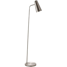 Livabliss Tanner Metallic Nickel Brass Task Floor Lamp