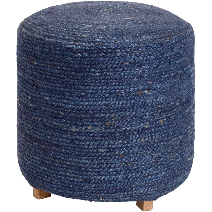 Livabliss Tropics Dark Blue Denim Brown Ottoman TPP-001