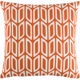 Livabliss Trudy Bright Orange Ivory Down Accent Pillow - 18x18