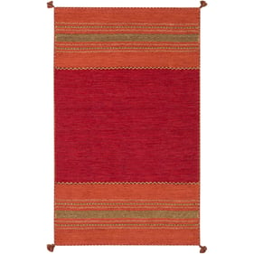 Livabliss Trenza Red Rust Mustard Dark Brown Handmade Rug - 36x24