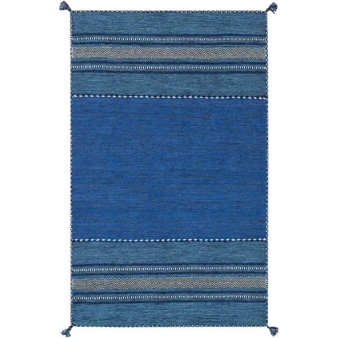 Livabliss Trenza Ink Ice Blue Black Handmade Rug - 90x60 TRZ3003-576