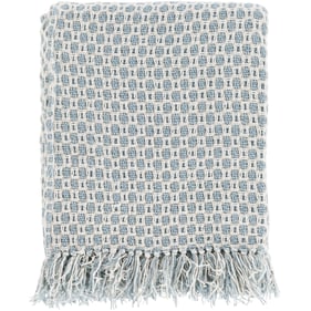 Livabliss Trestle Light Blue Cream Throw